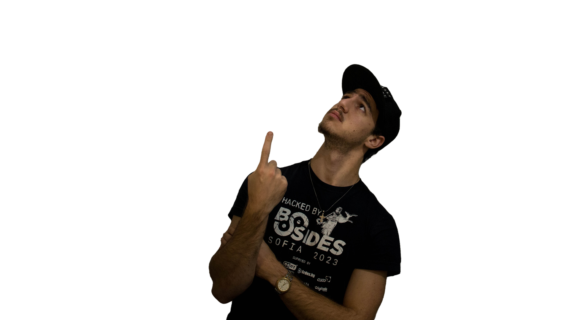 me pointing at about me page